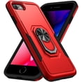 thumbnail image 1 of iPhone 7 Plus Case, iPhone 8 Plus Case, 360 ?Rotate Ring Stand Rugged Lightweight Slim Impact-Resistant Full Body Shockproof Protective Bumper Case For iPhone 8 Plus/7 Plus,Red + Black, 1 of 8