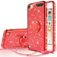 thumbnail image 1 of iPhone 7 Plus Case, iPhone 8 Plus Case, Glitter Cute Phone Case Girls with Kickstand, Bling Diamond Rhinestone Bumper Ring Stand Protective Pink iPhone 7 Plus/ 8 Plus Case for Girl Women - Red, 1 of 6