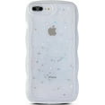 thumbnail image 1 of iPhone 7 Plus Case,iPhone 8 Plus Case,Curly Wave Design Transparent Bling Glitter Star Shiny Case, Cute Clear Full Protection Soft TPU Shockproof Phone Cover Case for Women Girls,Clear, 1 of 10
