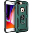 thumbnail image 1 of iPhone 7 Plus Case iPhone 8 Plus Case, Extreme Protection Military Armor Dual Layer Protective Cover with 360 Degree Swivel Ring Kickstand (Green), 1 of 13