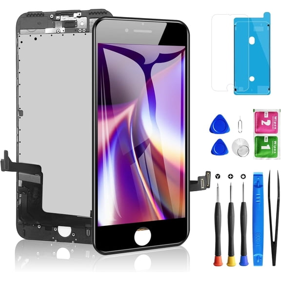 For iPhone 7 Plus Screen Replacement 5.5 Inch,3D Touch LCD Screen Digitizer Replacement for A1784, A1785, A1661 with Repair Tools Kit+Waterproof Frame Adhesive+Screen Protector(Black)