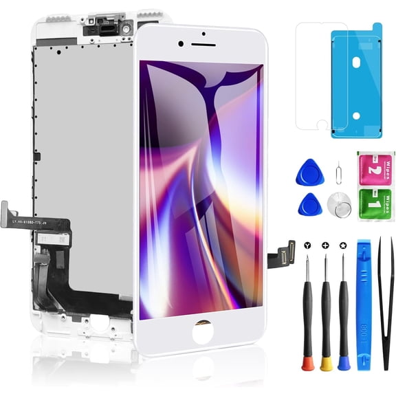 For iPhone 7 Plus Screen Replacement 5.5 Inch,3D Touch LCD Screen Digitizer Replacement for A1784, A1785, A1661 with Repair Tools Kit+Waterproof Frame Adhesive+Screen Protector(White)