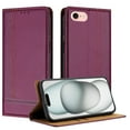thumbnail image 1 of for iPhone 7 / iPhone 8 / iPhone SE 2022 & 2020 Purse Case, Magnetic Business PU Leather Card Slots Wallet Phone Case, Flip Silicone TPU Bumper Protective Cover with Stand Shockproof Case, Purple, 1 of 7