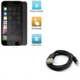 thumbnail image 1 of iPhone 8/7/6S/6 - Charger Cord 6ft USB Cable w Privacy Screen Protector - Power Wire Long Sync Fast Charge, Film TPU Anti-Peep Anti-Spy for iPhone 8/7/6S/6, 1 of 5