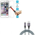 thumbnail image 1 of iPhone 8/7/6S/6 - Tempered Glass Screen Protector w Charger Cord 10ft USB Cable - HD Clear 2.5D Round Edges Display Cover Guard, Power Wire Braided Long Sync for iPhone 8/7/6S/6, 1 of 11