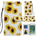 thumbnail image 1 of iPhone 8 Case 4.7 inch, iPhone 7 Cover, iPhone SE 2020 2nd Gen Cover with Card Cash Holder, Allytech Kickstand PU Leather Folio Flip Protective Case with Hand Strap for iPhone 7/8/SE 2020, Sunflower, 1 of 2