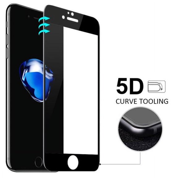 iPhone 8 PLUS 7 Plus - 5D Touch Tempered Glass Screen Protector Curved Edge Full Cover Bubble Free Case Friendly