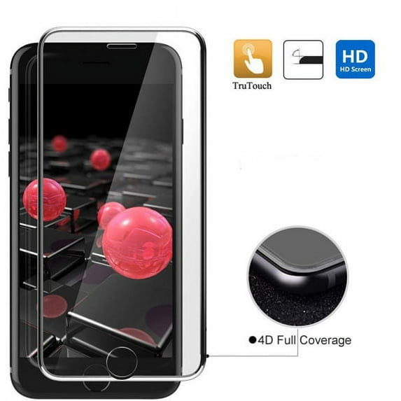 iPhone 8 PLUS Compatible Tempered Glass Screen Protector 4D Touch Full Cover