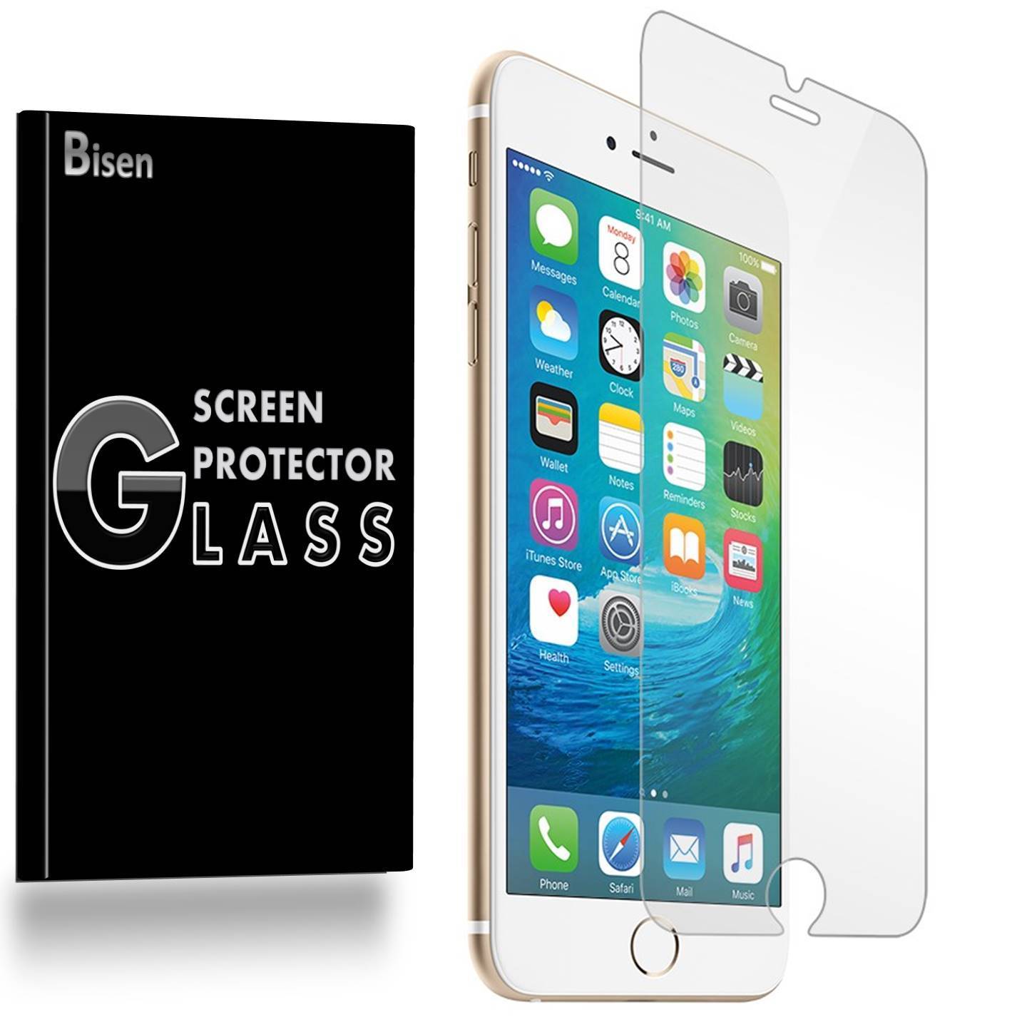 iPhone 8 Plus 5.5" (2017) / iPhone 7 Plus 5.5" (2016) [3-Pack BISEN] 9H Tempered Glass Screen Protector, Anti-Scratch, Anti-Shock, Shatterproof, Bubble Free - image 1 of 4