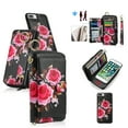 thumbnail image 1 of For iPhone 8 Plus / 7 Plus Case with RFID Blocking Card Slots and Wrist Strap,[Compatible with MagSafe] Zipper Pocket Magnetic [Detachable Wallet] Flip Kickstand Cover with Ring Hook,Black, 1 of 14