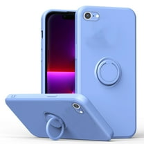 For iPhone 8 Plus/7 Plus Case, Slim Silicone | 360° Ring Holder Kickstand | Support Car Mount | Soft Gel Rubber Hybrid Bumper For iPhone 8 Plus/7 Plus Phone Cover for Girls Women,Lightpurple