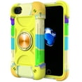 thumbnail image 1 of iPhone 8 Plus Case 5.5",  iPhone 7 Plus Case (5.5 Inch) - TECH CIRCLE 3 Layers Protection Silicone/Plastic Shockproof Case Drop Proof Rugged Cute Cover with Ring Holder Stand (G Yellow Green), 1 of 8