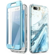 iPhone 8 Plus Case, iPhone 7 Plus Case, [Built-in Screen Protector] i-Blason [Cosmo] Glitter Clear Bumper Case for iPhone 8 Plus & iPhone 7 Plus(Blue)