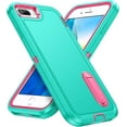 thumbnail image 1 of for iPhone 8 Plus Case,Case for iPhone 7 Plus/6S Plus/6 Plus Case with Build-in Kickstand,Heavy Duty Protection Shockproof Anti-Scratch Slim Fit Protective Sturdy Hard Cover,Grey/Green, 1 of 18