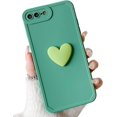 thumbnail image 1 of for iPhone 8 Plus Case,iPhone 7 Plus Case 5.5 inch Cute 3D Love Heart with Anti-Fall Lens Cameras Cover Protection for iPhone 7 Plus/8 Plus Soft TPU Shockproof Phone Shell for Women Girls Green, 1 of 11