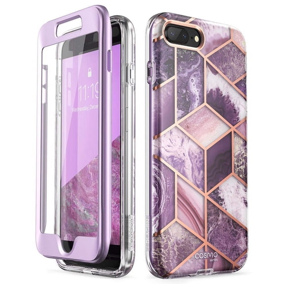 iPhone 8 Plus Case, iPhone 7 Plus Case, [Built-in Screen Protector] i-Blason [Cosmo] Glitter Clear Bumper Case for iPhone 8 Plus & iPhone 7 Plus(Ameth)