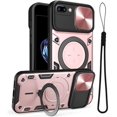 thumbnail image 1 of for iPhone 8 Plus Case/iPhone 7 Plus Case,Metal Stand Ring Holder,Camera Lens Protector 7/8 Plus Cases Women Men,Slim Bumper Full Protection Shockproof Cover (Rose Gold), 1 of 14