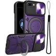 thumbnail image 1 of for iPhone 8 Plus Case/iPhone 7 Plus Case,Metal Stand Ring Holder,Camera Lens Protector 7/8 Plus Cases Women Men,Slim Bumper Full Protection Shockproof Cover (Purple), 1 of 14