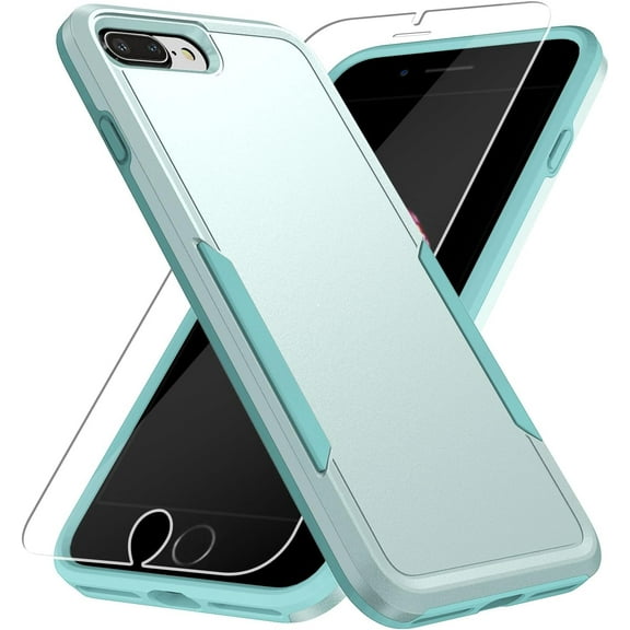 for iPhone 8 Plus Case, iPhone 7 Plus Case,with HD Screen Protector,[Military Grade Drop Tested] Heavy-Duty Tough Rugged Shockproof Protective Phone Case for iPhone 7 Plus /iPhone 8 Plus 5.5”, Green