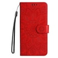 thumbnail image 1 of iPhone 8 Plus Wallet Case, iPhone 7 Plus Case, Dteck Embossed Flower PU Leather Flip Stand Case Cover With Hand Strap [Built-in Card Slots] For Apple iPhone 8 Plus/ 7 Plus, Red, 1 of 9