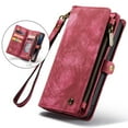 thumbnail image 1 of iPhone 8 Plus Wallet Case, iPhone 7 Plus Case, Dteck Multi-function 2 in 1 PU Leather Zipper 11 Card Slots Card Slots Money Pocket Clutch Wallet Case Detachable Magnetic Cover, Red, 1 of 6