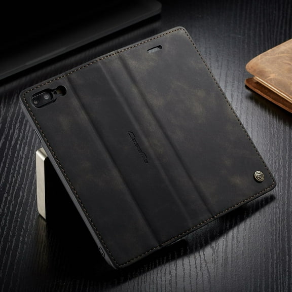 iPhone 8 Plus Wallet Case, iPhone 7 Plus Case,Shockproof Premium Leather Magnetic Flip Folio Stand Protective Cover For Apple iPhone 8 Plus/7 Plus 5.5 inch,Black