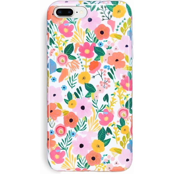 iPhone 8 Plus,iPhone 7 Plus Case 5.5, Soft Shockproof Cute Floral Phone Protective Cover for Women, Garden Flower Pattern Design Slim Fit Anti-Scratch Phone Case for Girl