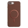 thumbnail image 1 of for iPhone 8 Plus / iPhone 7 Plus Strong Magnetic Case Compatible with Mag-Safe, Luxury Elegant PU Leather TPU Bumper Shockproof Protective Slim Magnetic Phone Cover, Brown, 1 of 6