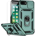 thumbnail image 1 of for iPhone 8 Plus / iPhone 7 Plus / iPhone 6 Plus Case with Camera Lens Cover HD Screen Protector, 15 ft Military Grade Drop Protection Magnetic Ring Holder Kickstand Protective Phone Case, 1 of 9