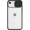 thumbnail image 1 of for iPhone 8/iPhone 7/iPhone SE 2020 Clear Case with Camera Cover, Built-in Creative Slide Camera Lens Protector Transparent Case Both Sides Bumper Silicone Upgraded Protective Case - Black, 1 of 7