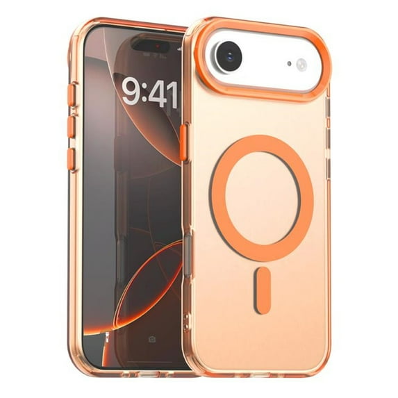 For iPhone Air 6.5" Case ,[Compatible with MagSafe] Cute Candy Color Drop Protection Slim Anti-Slip Shockproof Magnetic Phone Case,Orange,For iPhone Air