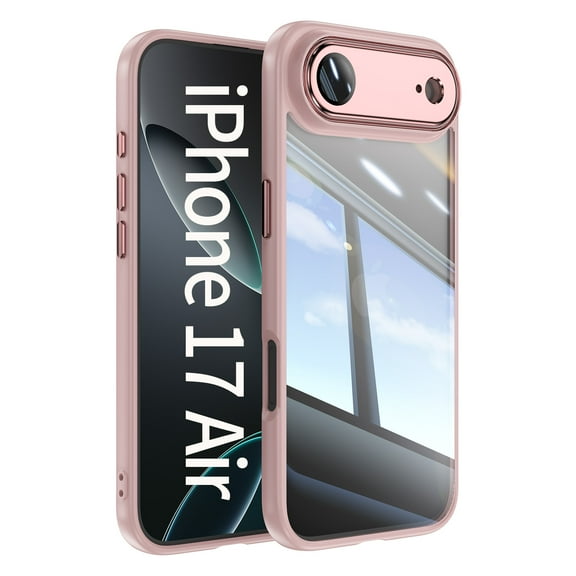 for iPhone Air Anti-Scratch Back Case, Luxury Clear Back Shockproof Drop Protective Ultra Slim Lightweight Anti-Yellowing Anti-Scratch Phone Case Cover for iPhone Air, Pink