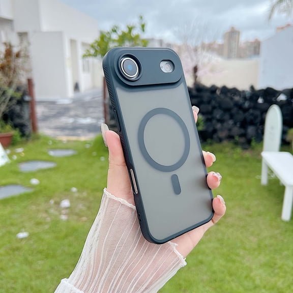 for iPhone Air Case, Compatible with MagSafe, Luxury Magnetic Translucent Matte Ultra Slim Protective Military-Grade Drop Protection Lightweight Phone Cover for iPhone Air, Black