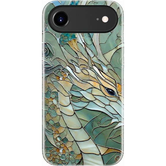 for iPhone Air Case Cute - Wireless Charging Compatible - Dual-Layer Hard Shell + Silicone Cover - Shockproof Protective Phone Case for iPhone 17 Air - an Abstract Dragon