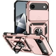 thumbnail image 1 of for iPhone Air Case Heavy Duty Military Grade Protection,Camera Lens Slide Protection & 360°Rotate Magnetic Car Mount Holder Kickstand Rugged Shockproof Drop Hard Shell,Rosegold, 1 of 9