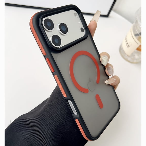 for iPhone Air Case, Magnetic Case Compatible with Mag-Safe, Dual-Color Hybrid PC + TPU Protective Phone Case, Military Graded Drop Protection, Anti-Scratch Shockproof Cover, Red