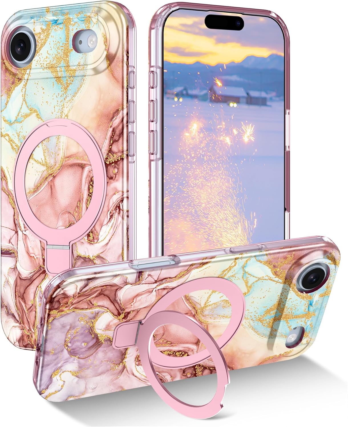 for iPhone Air Case with Magnetic Invisible Ring Stand [Compatible with ...