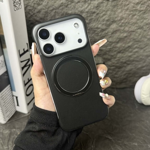 for iPhone Air Case with Ring Holder Stand, Military Grade Drop Protection, Built-in Secure Ring Grip, Non-Bumper Shockproof Slim Hard Phone Case for iPhone Air, Black