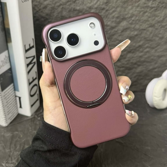 for iPhone Air Case with Ring Holder Stand, Military Grade Drop Protection, Built-in Secure Ring Grip, Non-Bumper Shockproof Slim Hard Phone Case for iPhone Air, Winered