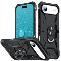 For iPhone Air Case Rugged, With Grip Ring Holder Rotating Kickstand Easy to Hand Compatile with Car Mount Anti-Scratch Heavy Duty Protective Phone Case for Apple iPhone Air, Black