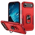 thumbnail image 1 of for iPhone Air Case, Slim Fit Military Grade Drop Tested Dual Layer Shockproof Case with 360 Ring Holder Kickstand Protective Rugged Car Magnetic Non-Slip Phone Case,Rose+Red, 1 of 10