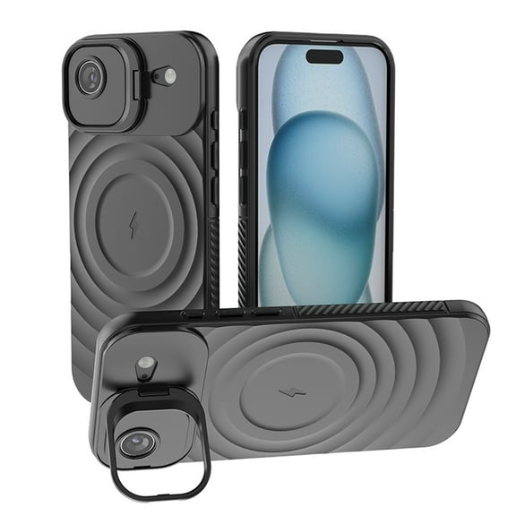 for iPhone Air Case, Soft Silicone Case with Stand, Military-Grade Protection, Built-in Camera Stash Stand, Luxury Magnetic Ultra Slim Skin Friendly Phone Case for iPhone Air, Black