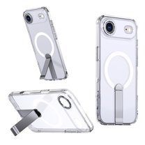 for iPhone Air Case with Stand, Compatible with MagSafe, Magnetic Kickstand Case for iPhone Air, Military-Grade Protection Shockproof Case, Clear Acrylic   Soft TPU Material, Clear