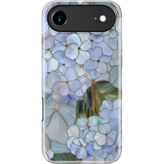 for iPhone Air Case, Wireless Charging Compatible,Dual-Layer Protection with Cute Wildflower Design, Soft Silicone + Hard Shell, Chic Phone Cover for iPhone 17 Air - Pastel Hydrangea