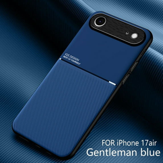 for iPhone Air Case, iPhone Air Cover, PU Leather Anti-Scratch Shockproof Soft TPU Rubber Magnetic Luxury Hybrid Business Back Case for iPhone Air Phone, Blue