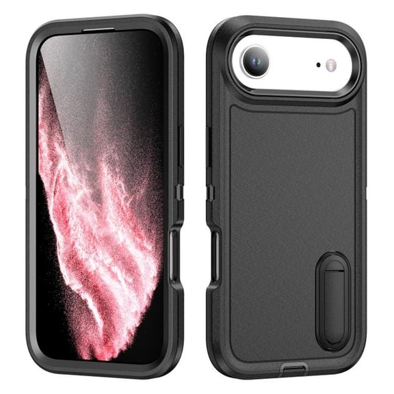 for iPhone Air Case, iPhone Air Phone Case with Built in Kickstand, Shockproof/Dustproof/Drop Proof Heavy Duty Military-Grade Rugged Protective Cover for iPhone Air,Black,For iPhone Air