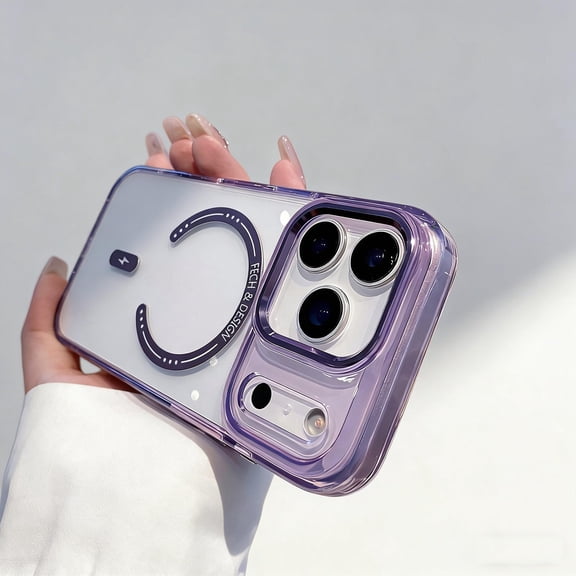 for iPhone Air Clear Case, Magnetic Phone Case Compatible with Mag-Safe Slim Anti-Yellowing Transparent Rugged Shockproof Protective Cover for iPhone Air, Purple