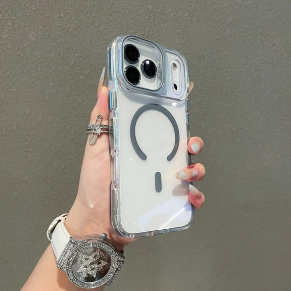 for iPhone Air Clear Case, Magnetic Phone Case Drop Proof Compatible with Mag-Safe Slim Anti Yellowing Rugged Shockproof Protective Transparent Cell Phone Cover for iPhone Air, Gray