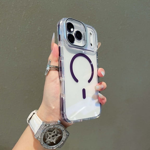 for iPhone Air Clear Case, Magnetic Phone Case Drop Proof Compatible with Mag-Safe Slim Anti Yellowing Rugged Shockproof Protective Transparent Cell Phone Cover for iPhone Air, Purple