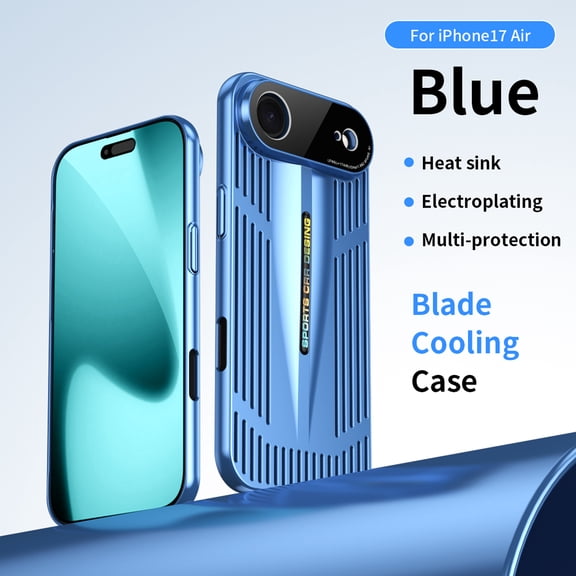 for iPhone Air Hard PC Case, Breathable Heat Dissipation Back Cover, Heat Dissipation Shockproof Drop Protective Ultra Slim Lightweight Phone Case Cover for iPhone Air, Blue